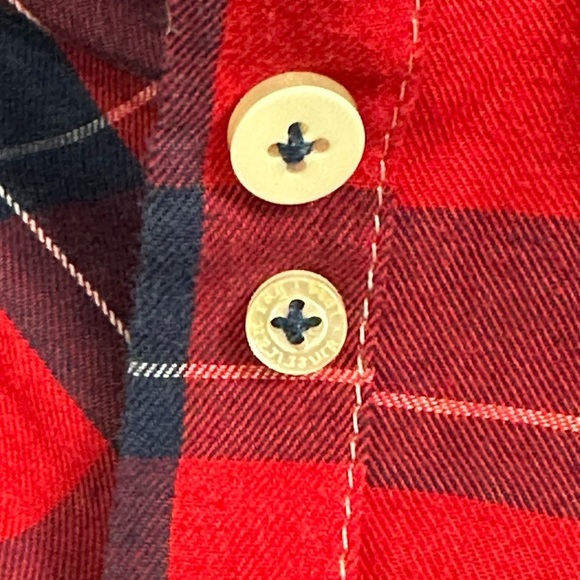 Men's American Rag Small Shirt Plaid Red Blue Long Sleeve Button Front Pocket - Picture 7 of 9